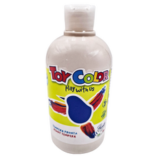 TOY COLOR 無毒水洗蛋彩顏料 白色 500ml 兒童安全水洗顏料, 1色