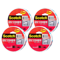 3M Scotch 超強力雙面泡棉膠帶, 凹凸牆面適用, 不易留殘膠, 雙倍黏力, 耐高溫70度, 18mmx3yd, 4個