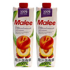 Malee 100% 水蜜桃綜合果汁, 1000毫升, 1L, 2瓶