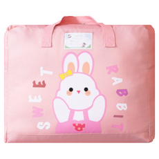bebehome 棉被收納神器 58 x 28 x 48cm 粉小兔, 大容量防塵防潮收納袋, 1個