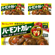 House 好侍 佛蒙特咖哩 (中辣) 230g, 蘋果蜂蜜, 12 份, 3盒