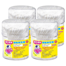 菲力家族 棉花棒 細軸 200入, 100%棉 柔軟有彈性 SGS檢驗合格, 4盒