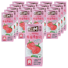 KLIM 克寧 草莓優酪乳, 含膳食纖維 促進消化, 法國進口益生菌, 198ml, 18入