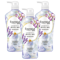 Essential 逸萱秀 香氛精油修護潤髮乳 薰衣草+鳶尾, 毛鱗片屏護科技, 質感香氛精油, 700ml, 3瓶