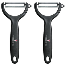 VICTORINOX 瑞士維氏 大面積軟皮削皮器 7.6079 黑色 2個組 瑞士製造 削皮刀 廚房工具, 2個