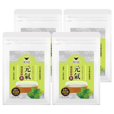 漢茶道 漢方草本茶包 漢茶壹號 元氣紫蘇薄荷茶 14入，MIT台灣在地原料，體內草本清道夫, 4g, 14包, 4袋
