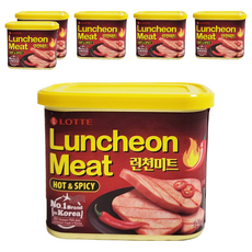LOTTE 樂天 午餐肉 辣味, 韓國第一品牌, 340g, 6罐