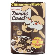MARUSHIN 丸真 yup 創意收納包, SUN HEART Donuts Cereal肉桂口味，含8種維生素和鐵，尺寸約19x11x7cm, 19 x 11 x 7cm, 麥片甜甜圈, 1個