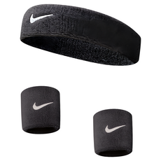 NIKE 耐吉 護腕帶髮帶組, 黑色, 1組