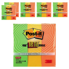3M Post-it 利貼 狠黏便條紙 631S-2 每本90張, 混色, 270張, 6組