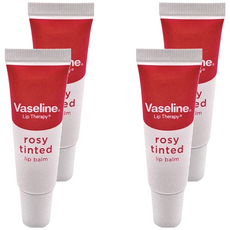 Vaseline 凡士林 玫瑰潤色護唇膏，高度滋潤保濕，淡淡粉色，10g, 玫瑰潤色, 4條