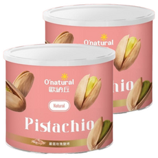 O'natural 歐納丘 玫瑰鹽烤開心果, 嚴選伊朗開心果 低溫烘焙 無添加防腐劑, 150g, 2罐