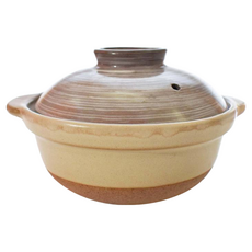 萬古 5號雜炊鍋 - 日本製，寬17cm 高10cm，滿水容量450mL，陶瓷材質, 17cm, 1個
