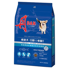 DAN 丹 成老犬口腔+骨骼配方 乾飼料, 添加軟骨素 保護關節, 富含虱目魚精華, 含優質蛋白和維他命C, 牛肉番茄, 20lb, 1袋