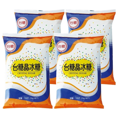 台糖 晶冰糖 1公斤, 甘蔗砂糖製成, 風味獨特, 飲料沖泡適用, 1kg, 4包