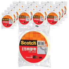 3M Scotch 雙面泡棉膠帶, 教室裝飾/日常裝飾/修繕用途, EVA泡棉, 黏性佳, 室內戶外都適用, 18個