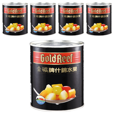 GoldReef 金礦 什錦水果，適用於蛋糕內餡、表層裝飾、糕點、果凍、優格、蛋塔、刨冰、冰淇淋、調酒飲料, 825g, 5罐