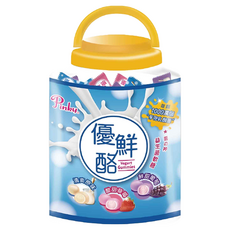 Pinky 優鮮酪 益生菌軟糖 歡樂桶，每顆含1000萬個乳酸菌，調整腸道菌群，草莓、葡萄、原味三種口味, 350g, 1桶
