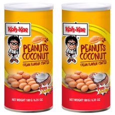 Koh-Kae 大哥 花生豆, 椰子口味, 奶油風味, 泰國必買名產, 180g, 2罐