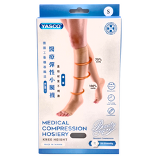 YASCO 昭惠 彈性襪 露趾 小腿, 18-21mmHg 梯度壓縮, 小腿肚/膝蓋型, S, 1雙
