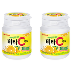 LOTTE 樂天 檸檬糖, 維他命C豐富, 檸檬口味酸甜可口, 瓶裝輕巧方便攜帶, 65g, 2罐