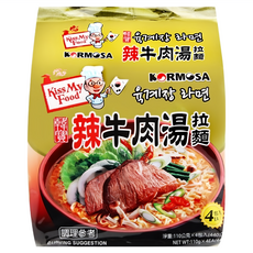 KORMOSA 韓寶 辣牛肉湯拉麵, 4包入, 4包