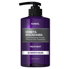 KUNDAL 昆黛爾 蜂蜜澳洲堅果保濕護髮乳 White Musk, 500ml, 1瓶