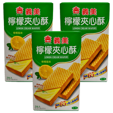 義美 夾心酥 檸檬風味 3包入, 75g, 3盒