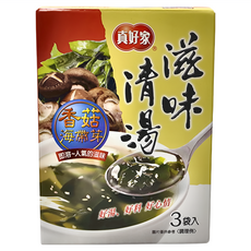 真好家 香菇海帶嫩芽湯 Set, 3包, 8.9公克, 台灣原產地, 26.7g, 1盒