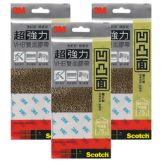 3M Scotch 超強力VHB雙面膠帶 凹凸面 VP03, 免釘免打 適用於凹凸面, 3包