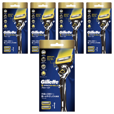 Gillette 吉列 Proshield鋒護系列 刮鬍刀組，雙重護盾科技，雙潤滑條，旋轉刀頭，吉列史上最薄5刀片, 刀架 + 刀頭 2個, 5盒