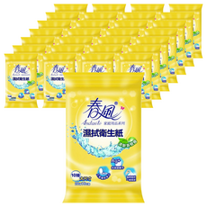 春風 濕拭衛生紙 攜帶型 清新茶樹香, 3包, 24袋, 45gsm
