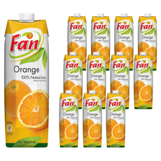 Fan 果芬 100%橙汁, 1公升, 12瓶裝, 天然健康, 口感清新, 多種飲用方式, 1L, 12瓶