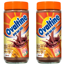 Ovaltine 阿華田 營養巧克力麥芽飲品，含21種營養，5種礦物質、7種維生素、8種必需胺基酸、膳食纖維, 400g, 2罐