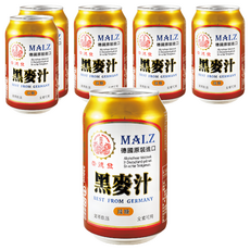 崇德發 黑麥汁Light減糖易開罐 德國原裝進口 養生飲品, 330ml, 6罐