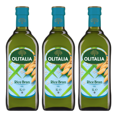 OLITALIA 奧利塔 玄米油, 含天然γ-穀維素, 富含膳食纖維植物固醇, 油質穩定耐高溫，低油煙, 1L, 3瓶