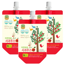 Nature Village 自然村 蘋果果汁, 韓國製, 100%蘋果汁, 無添加物, 兒童果汁, 100ml, 3包