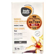 body natur 溫和蜜蠟除毛貼片 臉部 12片-溫和除毛，敏感肌適用，快速便捷，持久展現自信美麗, 1盒