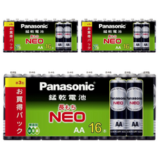 Panasonic 錳乾電池3號, 16入, 3組