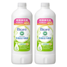 Biore 蜜妮 抗菌洗手慕絲 補充瓶 沁檸橙香, 450ml, 2瓶