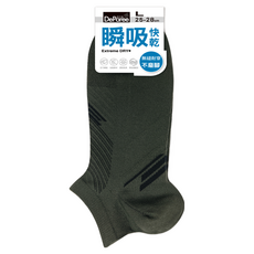 DeParee 蒂巴蕾 瞬吸快乾消臭襪 L 號 斜線, 極速吸乾, 無縫耐穿不磨腳, 25-28cm, 752 深墨綠