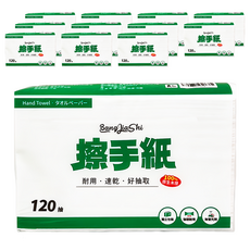 BangJiaShi 強韌抽取式加厚擦手紙 120抽, 耐用速乾好抽取, 120張, 12包