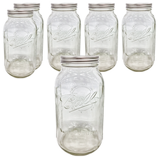 Ball 梅森玻璃罐 寬口玻璃罐 64oz (1.8L) 6入組, 6個