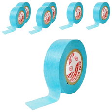 FINESIL 施工用遮蔽和紙膠帶, 18mm x 18m 7入組, 適用於噴漆, 台灣製, 1組
