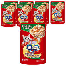 unicharm pet 銀湯匙貓餐包 鮪魚+鰹魚+柴魚片 60g*8包入 貓咪營養餐包, 鮪魚 + 鰹魚 + 柴魚片, 8包