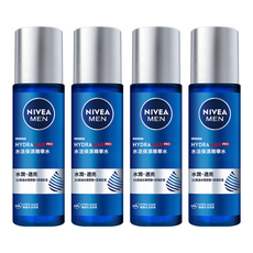 NIVEA 妮維雅 男士水活保濕精華水 2X高涵水玻尿酸+深海巨藻 水潤透亮, 150ml, 4瓶