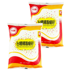台糖 精製細砂糖, 甜度適中, 品質優良, 1kg, 2包