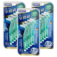 奈森克林 L型牙間刷, 有效除去牙垢、牙菌斑 牙齦更清潔, SSS尺寸 最小通過徑0.7mm, 0.7mm, 10支, 3組