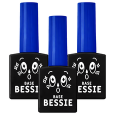 BESSIE 底層凝膠, 保護指甲, 提高光療顏色附著力, 灼熱感ZERO, 持續兩週以上, 透明, 11ml, 3瓶