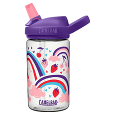 CAMELBAK eddy+ 兒童吸管運動水瓶，400ml，草莓彩虹圖案，專為孩童設計，幫助養成自主喝水習慣，無雙酚A, 草莓彩虹, 1個